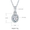 Light luxury egg shaped S925 silver plated platinum Moissanite diamond pendant earring set 1